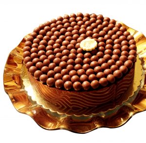 Cake chocolate with maltesers